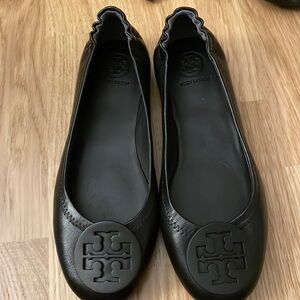 BRAND NEW TORY BURCH MINNIE TRAVEL BALLET FLATS PERFECT BLACK